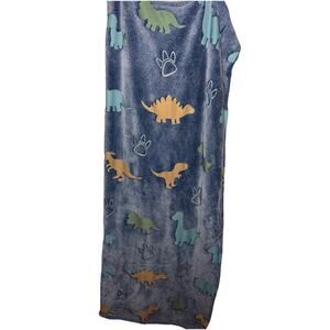 Baby Boy Dinosaur Blanket Plush Blue Blanket 49x60 Lightweight